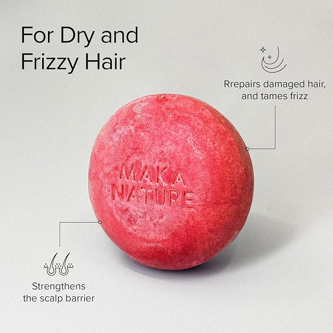 Maka Nature Low-Carbon Shampoo Bar | Korean K-Beauty Haircare with Natural Ingredients for Scalp & Hair Types | Vegan, Eco-Friendly, pH balanced, 3.35oz (Geranium)-FemmiqueWomen