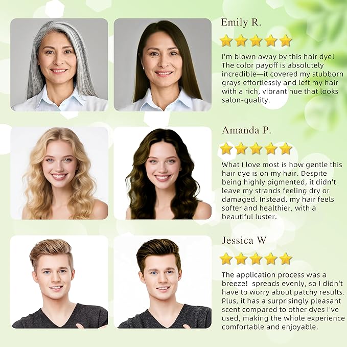 Hair Dye Shampoo 3 in 1 for Gray Hair Coverage,Argan nut Natural Shampoo Hair Dye for Women & Men/Ammonia-Free 500ml(Linen)-FemmiqueWomen