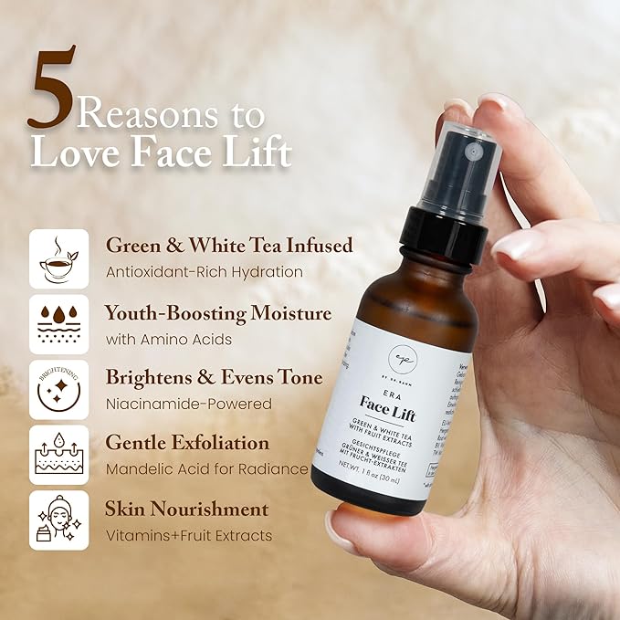 4 Oz Face Lift Mist - Hydrating Face Moisturizer with Green Tea & Niacinamide - Natural Skin Care Spray with Antioxidants, Amino Acids & Aloe for Brighter, Softer Complexion-FemmiqueWomen