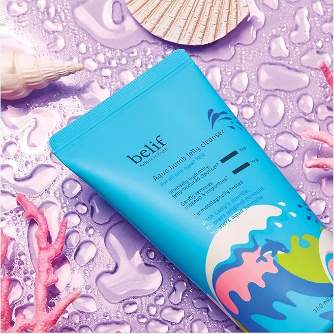 belif Jelly Hydrating Deep Cleanser – Low pH Mild & Gentle Gel-to-Foam Face Wash for Daily Deep Pore Cleansing, Hydrating and Refreshing for All Skin Types, Korean Skincare, 5.41 fl.oz-FemmiqueWomen