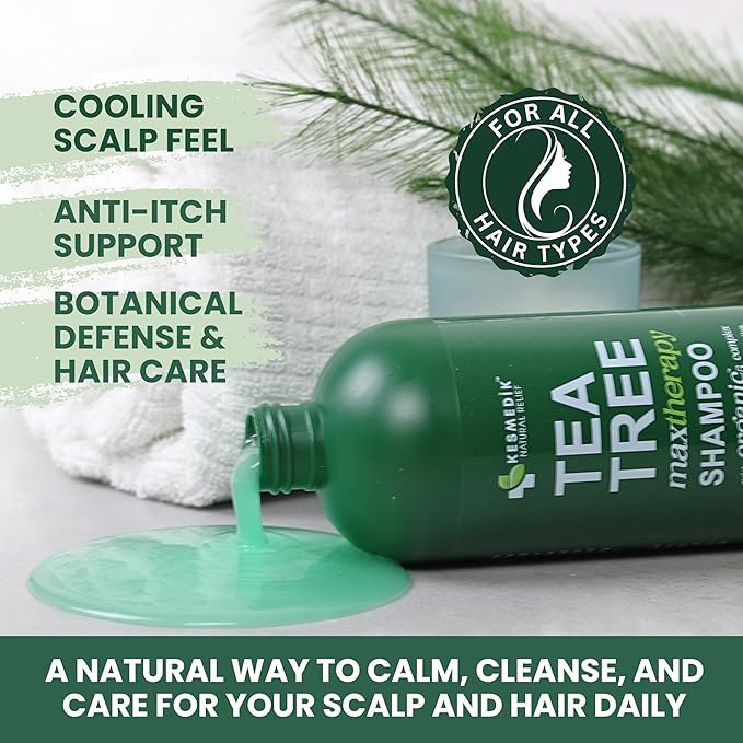 Tea Tree Oil Shampoo MaxTherapy, Itchy Scalp Relief, Refreshes & Cleanses Dandruff & Buildup, Clarifying for Oily Hair, Women & Men, 16 fl oz-FemmiqueWomen