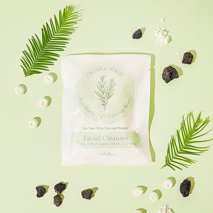 Daily 3 in 1 Facial Cleanser, Exfoliator and Wash-off Mask, Vegan, Cruelty Free, Plastic Free, Travel Friendly, 1 Month Supply Refill (60 Tablets) (Purifying)-FemmiqueWomen