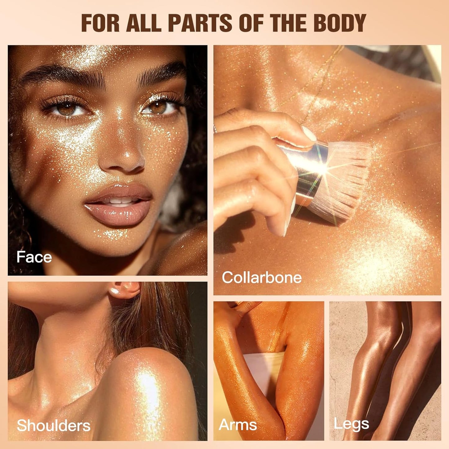 Body Glow Oil, SPF30 Moisturizing Body Oil Shimmer Gold Mica Sunscreen,Coconut Glitter Body Oils for Women Nourishes Dry Skin, Lightweight, Moisturizer and Water Resistant 3.38 fl oz-FemmiqueWomen