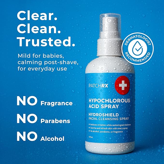 Hypochlorous Acid Spray (8oz, 2 packs), HOCL Facial Cleanser Acne Spray for Face, Body, Eczema, Pimples, Breakouts & Overall Skin Recovery (Reduces Redness)-FemmiqueWomen
