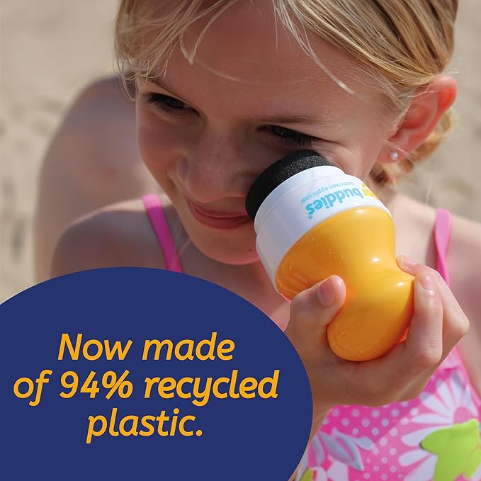 Solar Buddies Sunscreen Applicator - Single Pink - Refillable Roll on Sponge Sunscreen, Suncream & Lotion Applicator For Kids, Adults & Families - Holds 3.4fl oz, Perfect Size for Travel-FemmiqueWomen