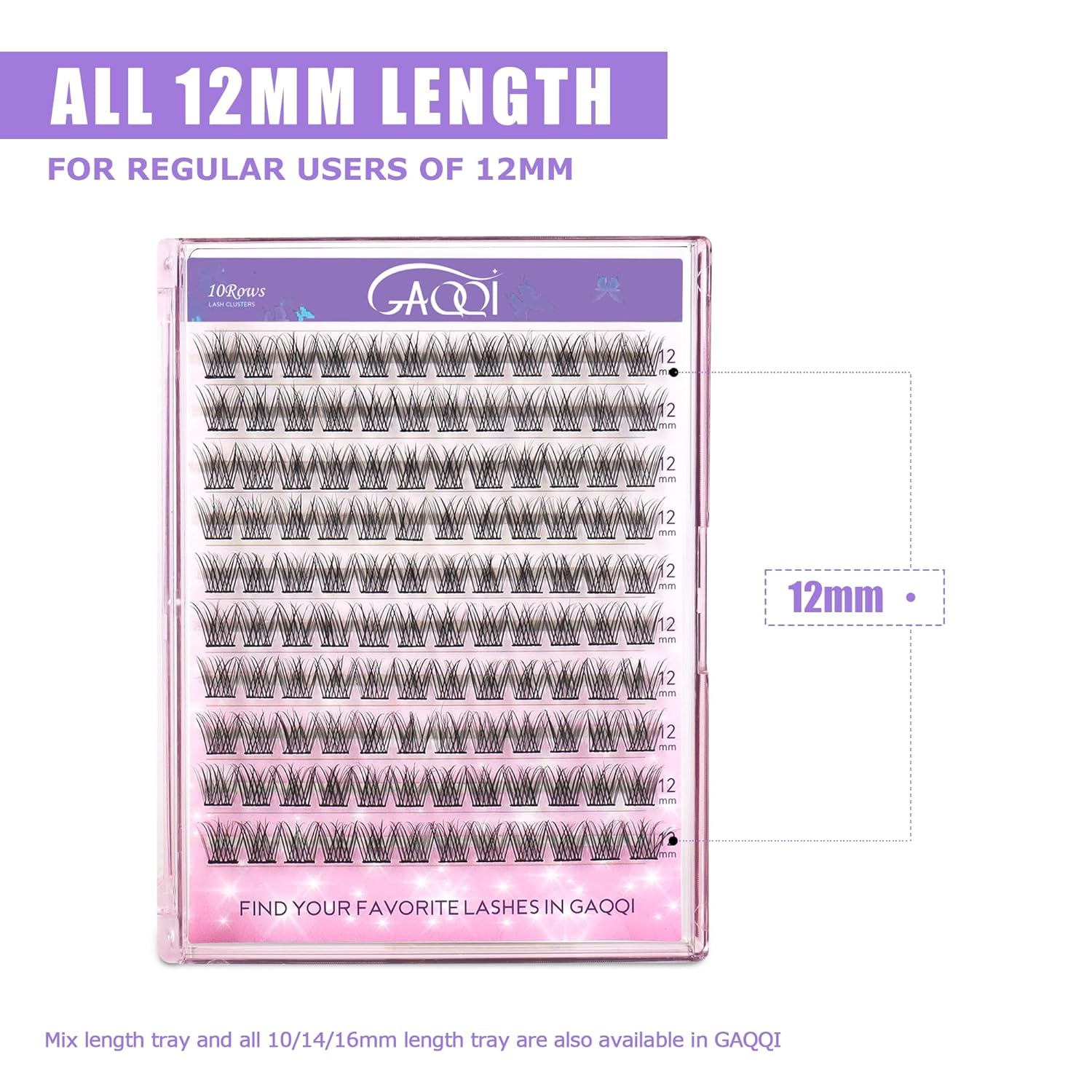 GAQQI Lash Clusters, Eyelash Clusters 120PCS C Curl Individual Lashes, Wispy Cluster Eyelash Extension 12mm Only, Natural Looking Cluster Lashes (GQ15, C Curl, 12mm)-FemmiqueWomen