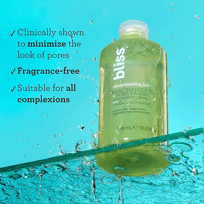 Bliss Disappearing Act Niacinamide Toner - 10 Fl Oz - Pore Vanish Complex - Purifies and Minimizes Pores - Alcohol-Free Face Toner - Clean - Vegan & Cruelty Free-FemmiqueWomen