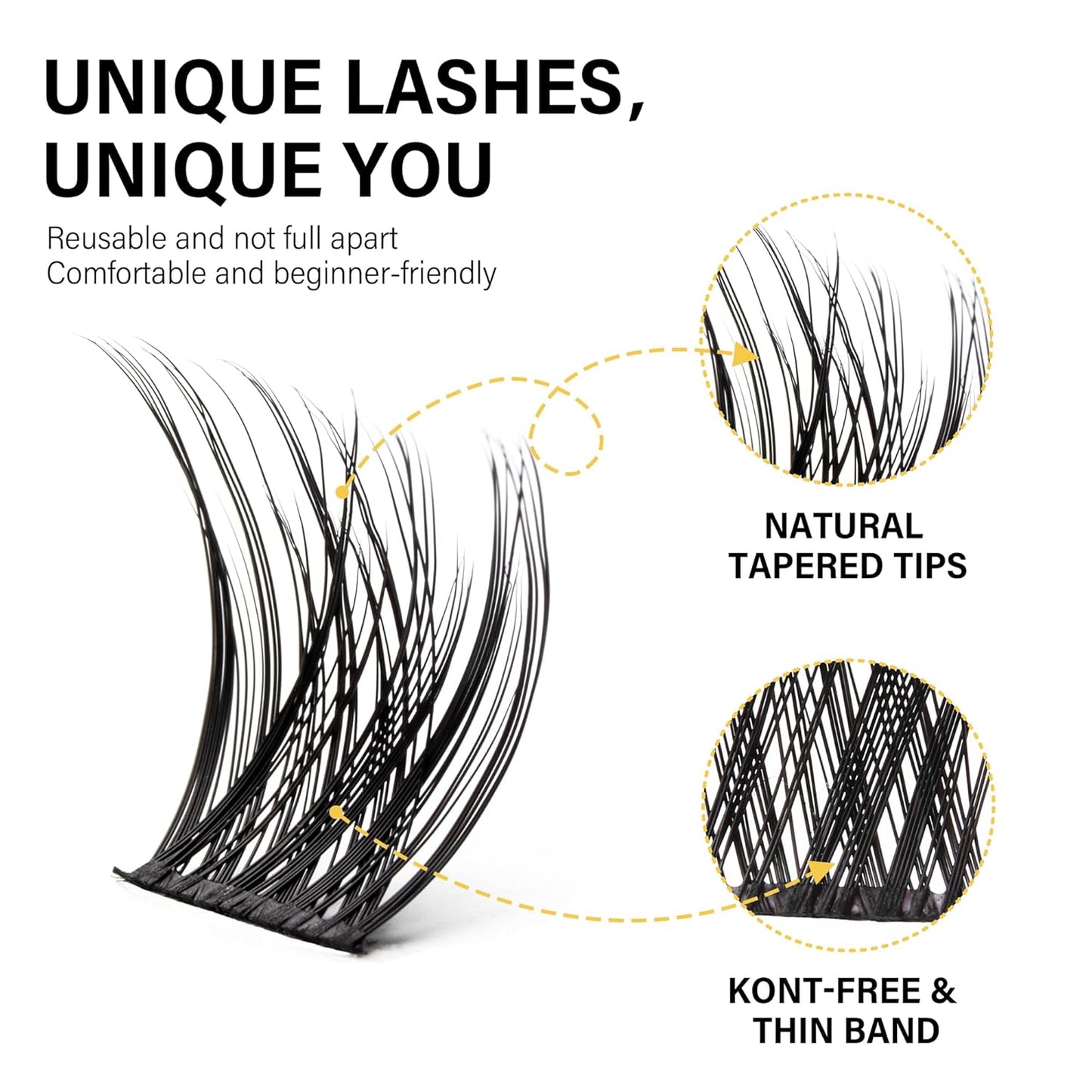 Lash Clusters 8-16mm, False Eyelashes 132pcs, Cluster Eyelash Extensions Matte Black Soft, Diy Lash Extensions D Curl Natural Lash Clusters Faux Mink Lashes Wispy๏ผBreeze,132pcs,0.07,D,8-16MIX)-FemmiqueWomen