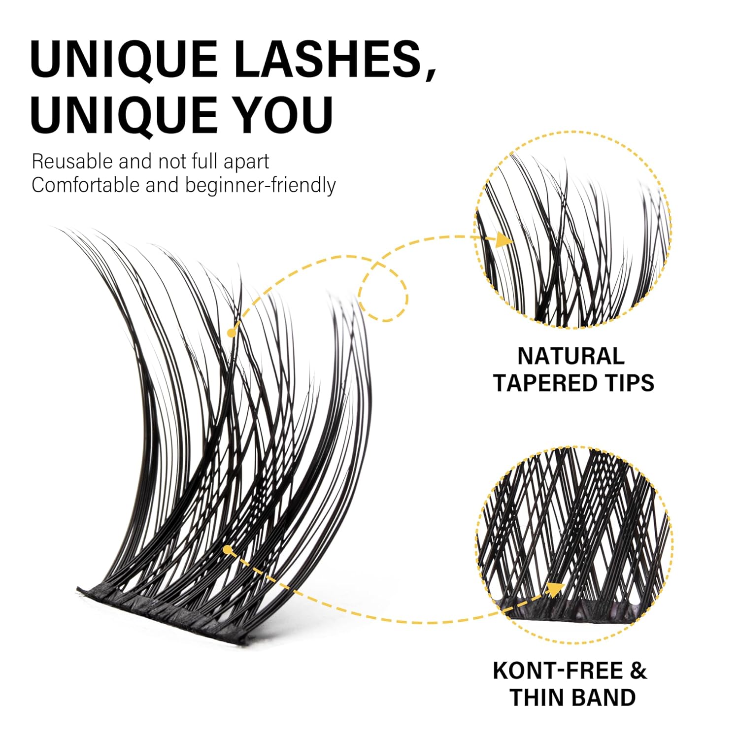 Lash Clusters 8-16mm, False Eyelashes 132pcs, Cluster Eyelash Extensions Matte Black Soft, Diy Lash Extensions D Curl Natural Lash Clusters Faux Mink Lashes Wispy๏ผBreeze,132pcs,0.07,D,8-16MIX)-FemmiqueWomen