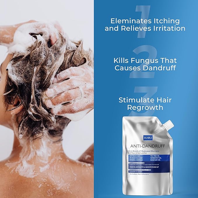 Anti Dandruff Shampoo Anti Fungal Dandruff Mens Shampoo | Medicated, Clarifying, Psoriasis & Biotin w/Salicylic Acid | For Dry, Itchy, Flaky, Irritated Scalp & Hair-FemmiqueWomen