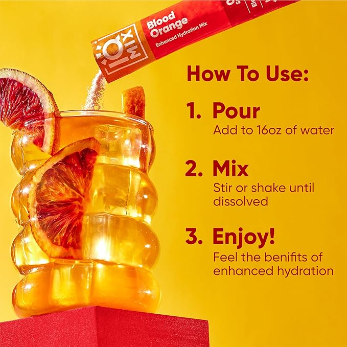 IQMIX Hydration Electrolyte Powder – 4-in-1 Formula for Hydration, Mental Clarity, Mood and Recovery – Sugar-Free Drink Mix, Keto, Magnesium L-Threonate, Lion’s Mane – 40 Count Blood Orange-FemmiqueWomen