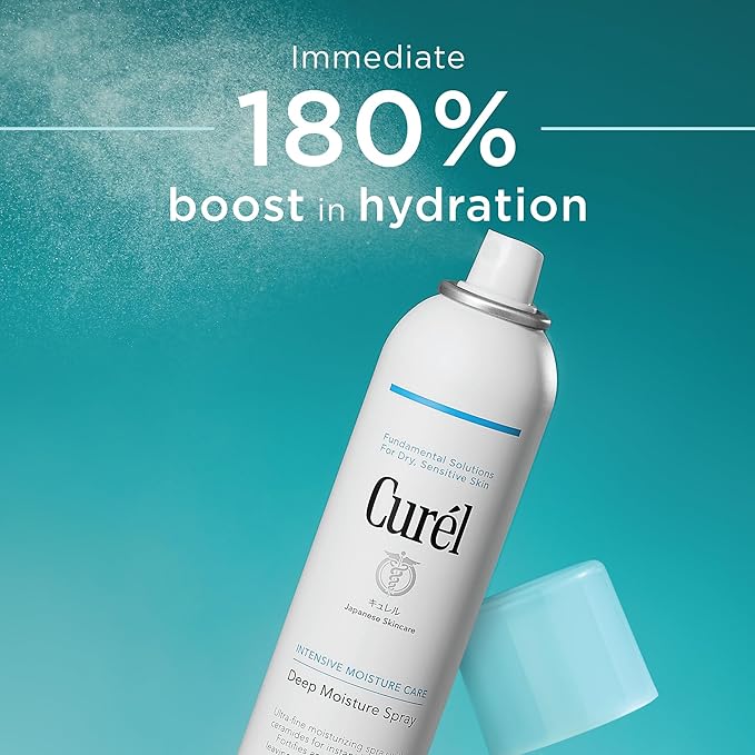 Curel Japanese Skin Care Deep Moisture Spray, Spray on Moisturizer for Dry Skin, Face Hydrating spray with Ceramides, 5 Oz-FemmiqueWomen