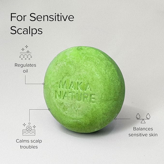 Maka Nature Low-Carbon Shampoo Bar | Korean K-Beauty Haircare with Natural Ingredients for Scalp & Hair Types | Vegan, Eco-Friendly, pH balanced, 3.35oz (Rosemary)-FemmiqueWomen