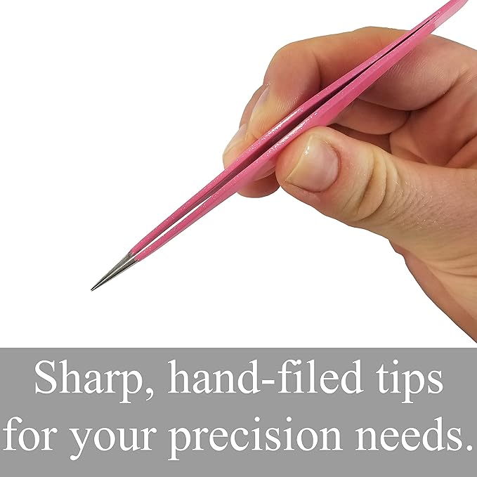 Ingrown Hair Tweezers by Zizzili Basics - Surgical Grade Stainless Steel Fine Pointed Tweezers - Precision Aligned Tips for Splinter, Eyebrow & Facial Hair Removal - with Bonus Tip Guard & Carry Pouch-FemmiqueWomen
