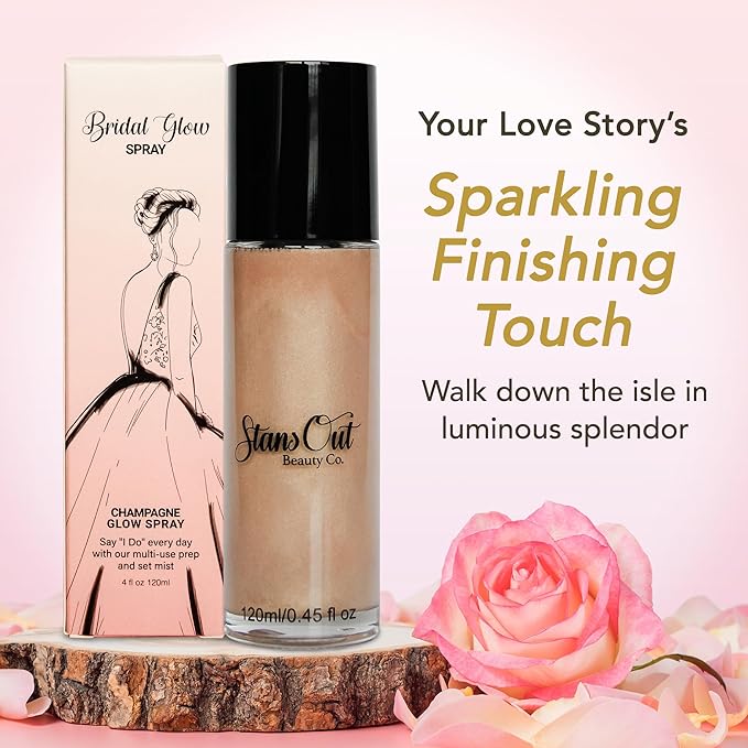 StansOut Beauty Co Bridal Glow Setting Spray | Dewy Illuminating Face Mist Fixing Spray for Makeup Finish | Long-Lasting Makeup Setting Spray for Face Paint, Dewy Finish, and Mature Skin 120ml-FemmiqueWomen