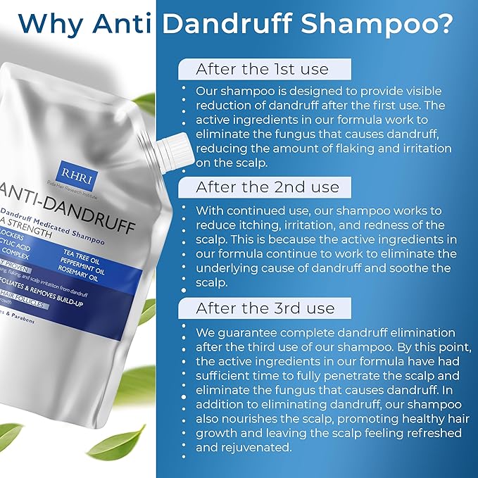 Anti Dandruff Shampoo Anti Fungal Dandruff Mens Shampoo | Medicated, Clarifying, Psoriasis & Biotin w/Salicylic Acid | For Dry, Itchy, Flaky, Irritated Scalp & Hair-FemmiqueWomen