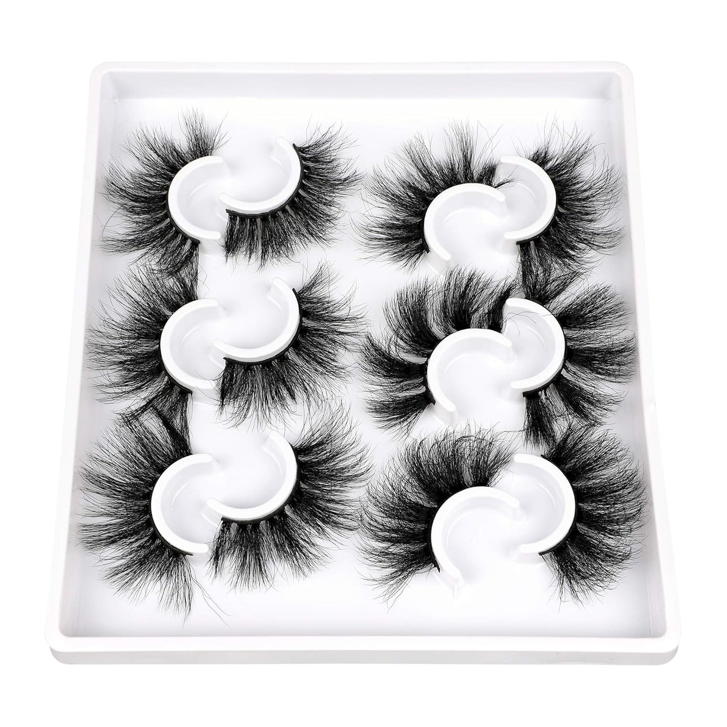 Mink Lashes Fluffy Eyelashes Dramatic Long Wispy Fake Eyelashes Thick 6 Styles Mixed Luxury Russian Strip D Curl False lashes Soft Handmade Reusable Lashes Pack-FemmiqueWomen
