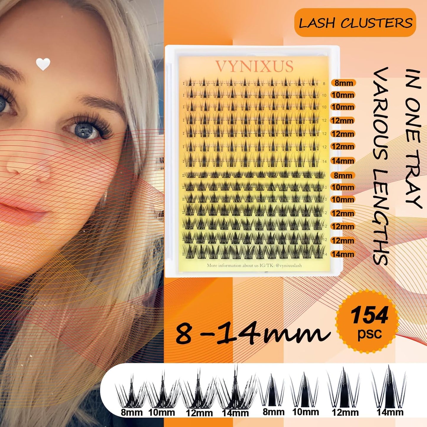 Lash Clusters Wispy Individual Lashes Fluffy Eyelash Clusters Spiky Wet-Look Cluster Eyelash Extensions Natural Cluster Lashes Ultra-Thin Band (Fairy/Magic-0.07D-Mix8-14)-FemmiqueWomen