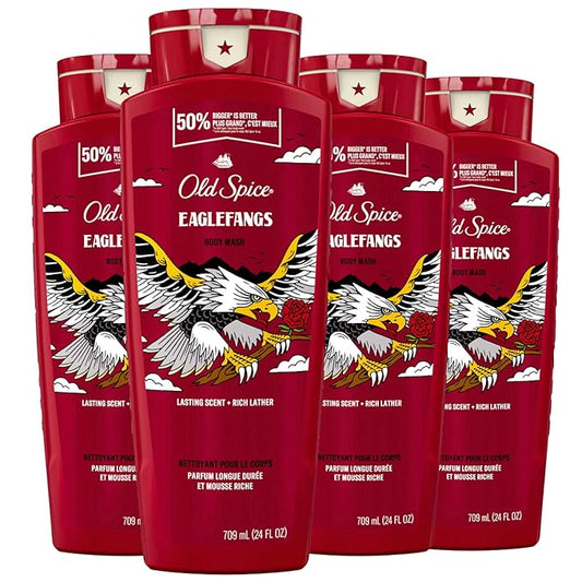 Old Spice Body Wash for Men, Eaglefangs, Long Lasting Lather, 24 fl oz (Pack of 4)-FemmiqueWomen