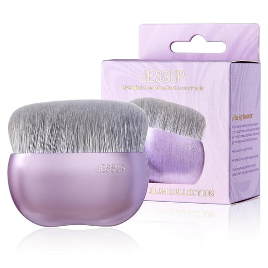 Jessup Foundation Brush for Liquid Makeup, Large Flat Top Kabuki Brush for Blending, Buffing, Stippling, Luxury Purple SF003-FemmiqueWomen