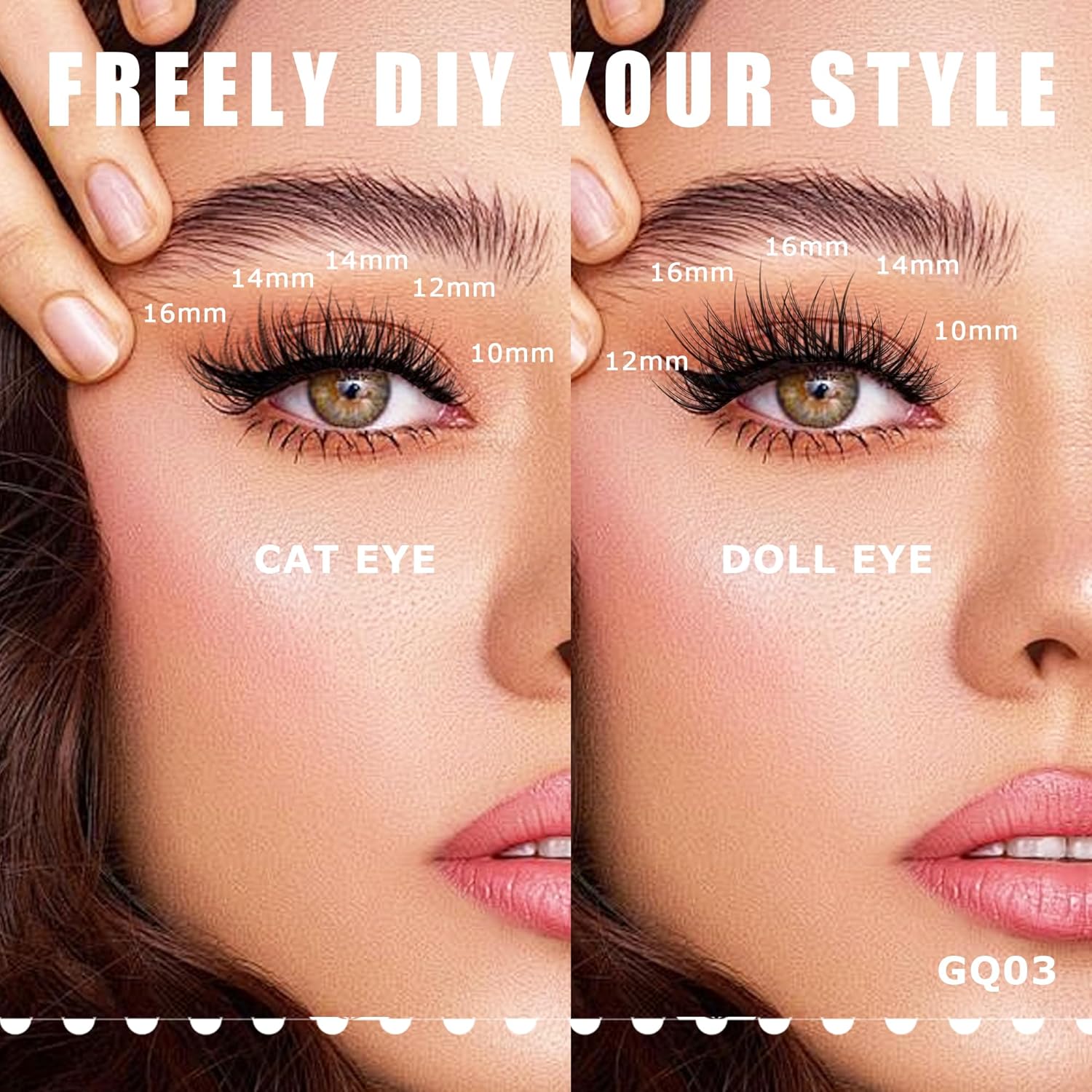 GAQQI Lash Clusters, Eyelash Clusters 120PCS C Curl Individual Lashes, Wispy Cluster Eyelash Extension 14mm Only, Natural Looking Cluster Lashes (GQ03, C Curl, 14mm)-FemmiqueWomen