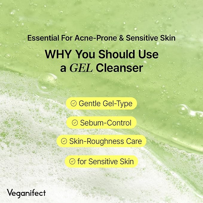 Gel Cleanser, Big Size, Gentle Exfoliation and Face cleanser for Sensitive Skin, Korean Skin Care, Vegan, 6.93 Fl Oz-FemmiqueWomen