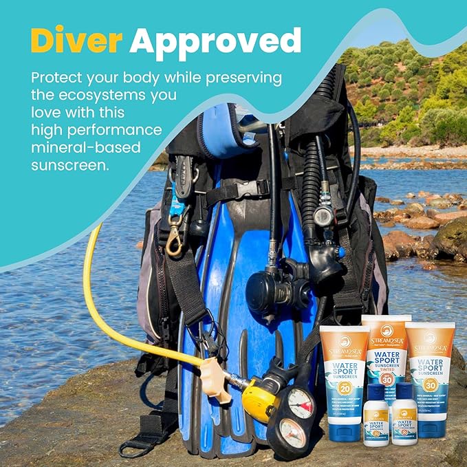 STREAM 2 SEA SPF 20 Mineral Sunscreen Biodegradable and Reef Safe, 1 Fl oz Pack of 3 Travel Size Paraben Free Non Greasy, Moisturizing Mineral Sunscreen For Face, Body Protection Against UVA and UVB-FemmiqueWomen