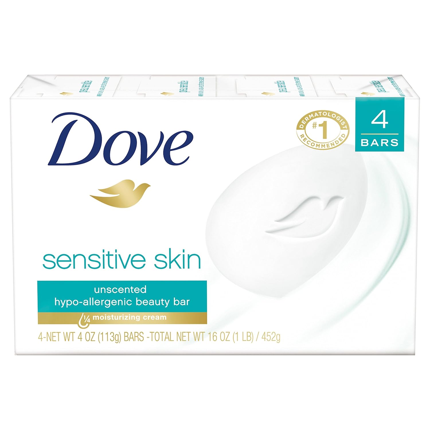 Dove Beauty Bar, Sensitive Skin 4 oz, 14 Bar-FemmiqueWomen