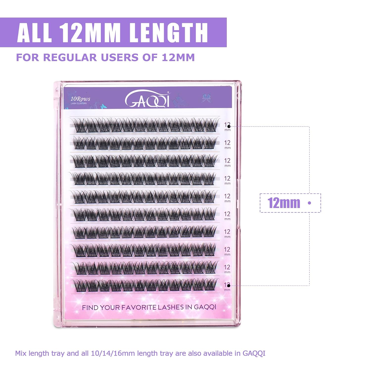 GAQQI Lash Clusters, Eyelash Clusters 120PCS D Curl Individual Lashes, Wispy Cluster Eyelash Extension 12mm Only, Natural Looking Cluster Lashes (GQ03, D Curl, 12mm)-FemmiqueWomen