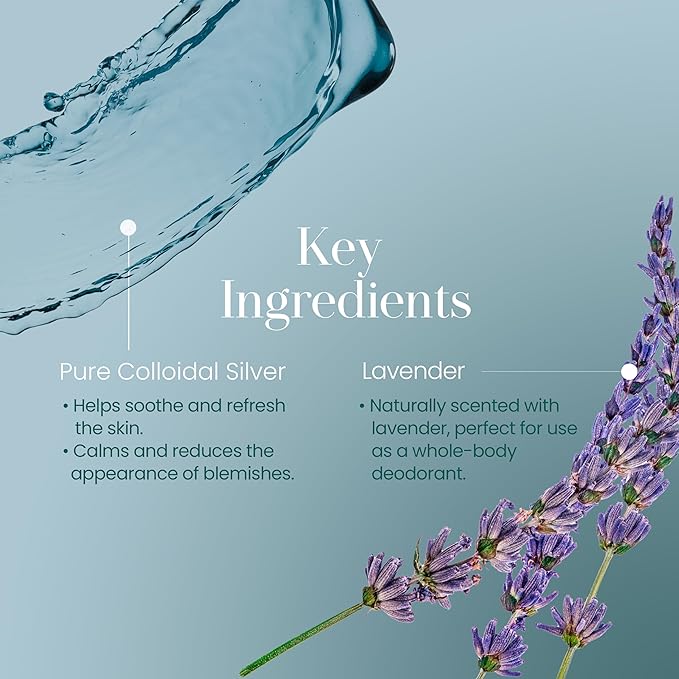 Hylunia Colloidal Silver Mist Toner 5.1 fl. oz. – Hydrating Versatile Toner for Acne-Prone Inflamed Skin | Infused with Colloidal Silver & Lavender for Glowing Skin Cuts & Burns, Body-Refresher-FemmiqueWomen