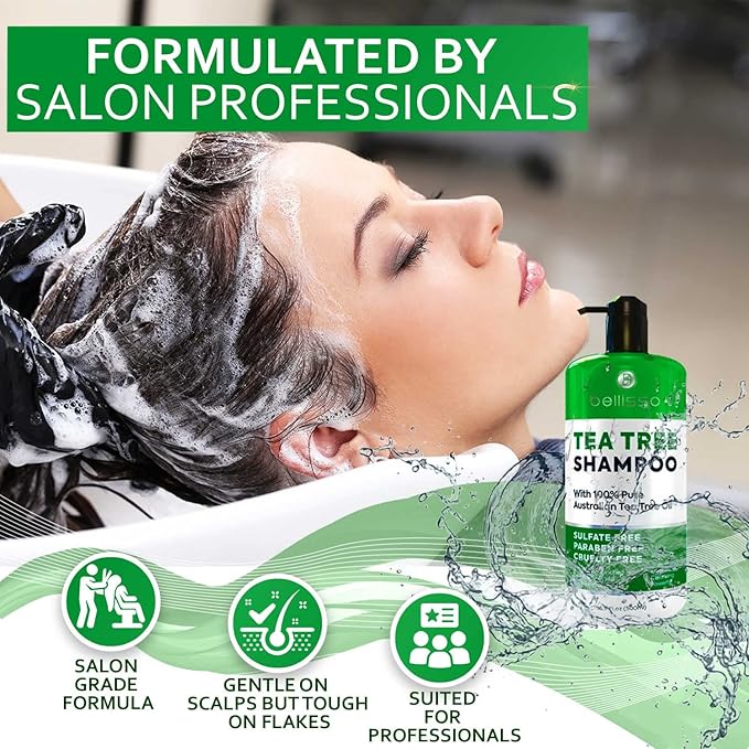Tea Tree Oil Shampoo - Sulfate and Paraben Free with Collagen Keratin - Ideal for Women and Men with Oily Hair and Scalp Buildup - Anti Dandruff Treatment for Itchy, Dry Scalps – Salon Grade Products-FemmiqueWomen