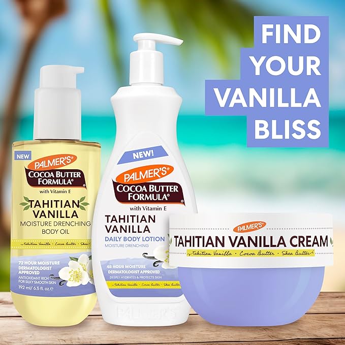 Palmer's Cocoa Butter Formula Tahitian Vanilla Body Lotion, 13.5 Oz, Daily Moisturizing Lotion for Dry Skin with Shea Butter & Vitamin E, Hydrates & Protects, Helps Provide 48-Hour Deep Moisture-FemmiqueWomen