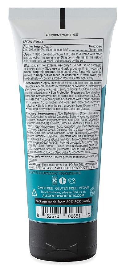 All Good Sunscreen - Sport Mineral Sunscreen Lotion, Reef Friendly, SPF 30+ for Face & Body, Water & Sweat Resistant, 2-pack (3 oz)-FemmiqueWomen