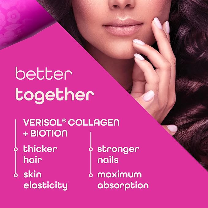 Zena Nutrition Liquid Collagen Peptides and Biotin, 2500mg Verisol Bioactive Collagen Peptides, 5000mcg Biotin, Hair, Skin, Nail Supplement for Women and Men, Mixed Berry, 60 Servings, 20.3 fl oz-FemmiqueWomen