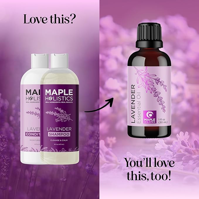 Aromatherapy Lavender Shampoo and Conditioner Set - Paraben and Sulfate Free Shampoo and Conditioner for Women with Chamomile Panthenol Jojoba Oil plus Cleansing and Calming Lavender Essential Oil-FemmiqueWomen