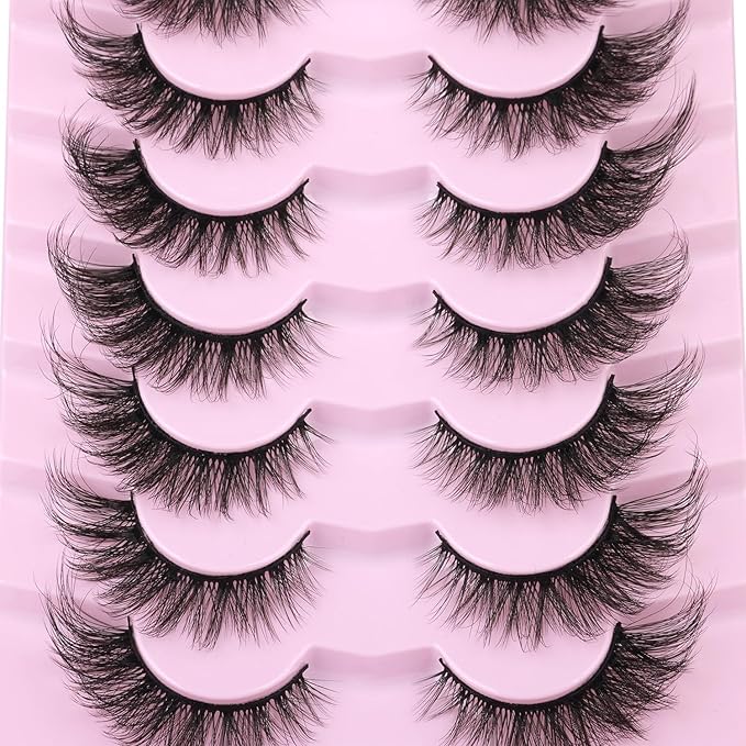False Lashes Natural Look Faux Mink Eyelashes Wispy Fox Eye Lashes That Look Like Extensions 3D Mink Lashes Natural Strip Lashes Pack by Kiromiro-FemmiqueWomen