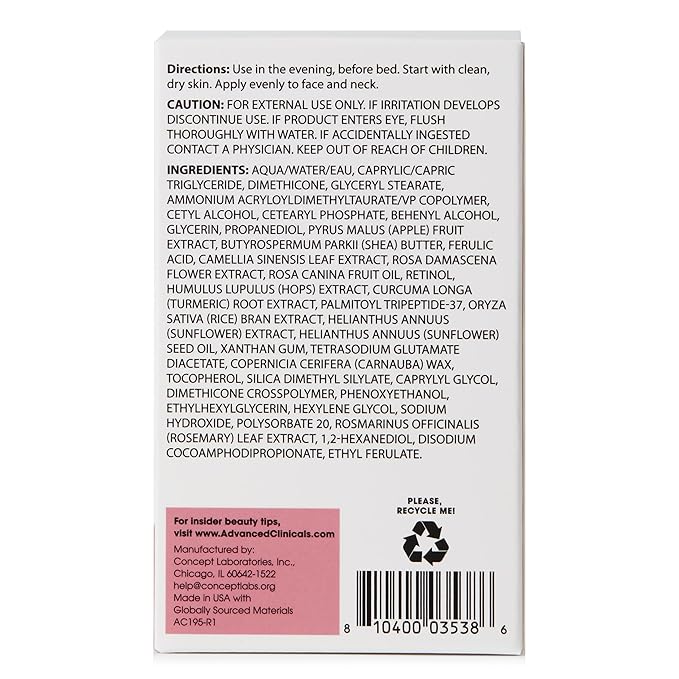 Advanced Clinicals Retinol Cream Face Moisturizer | Encapsulated Retinol Lotion For Face With Ferulic Acid + Vitamin E To Soften Appearance Of Crepey Skin & Look of Fine Lines & Wrinkles, 2.5 Fl Oz-FemmiqueWomen