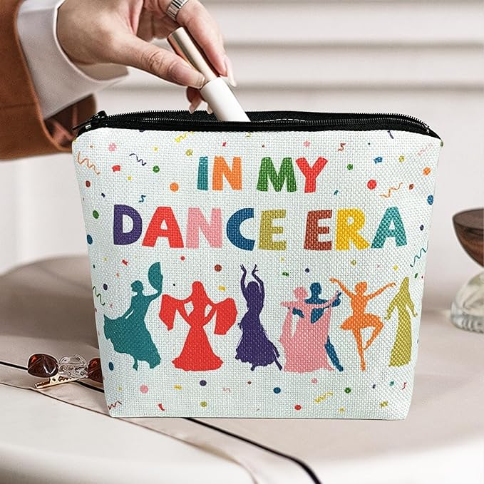 My Dance Era Canvas Zipper Cosmetic Bag, Small Makeup Bag for Women, Friends, Daughter, Sister for Dancers, Dancer Birthday Gifts for Girls (Blue)-FemmiqueWomen