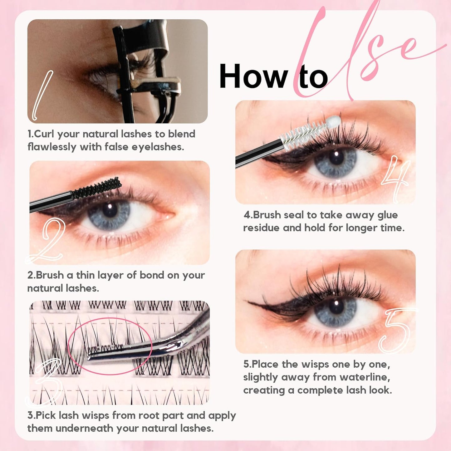 120Pcs Clear Band Lash Clusters 10-14mm Natural Look Cluster Eyelashes C Curl Resuable Invisible Band Individual Cluster Lashes(77)-FemmiqueWomen