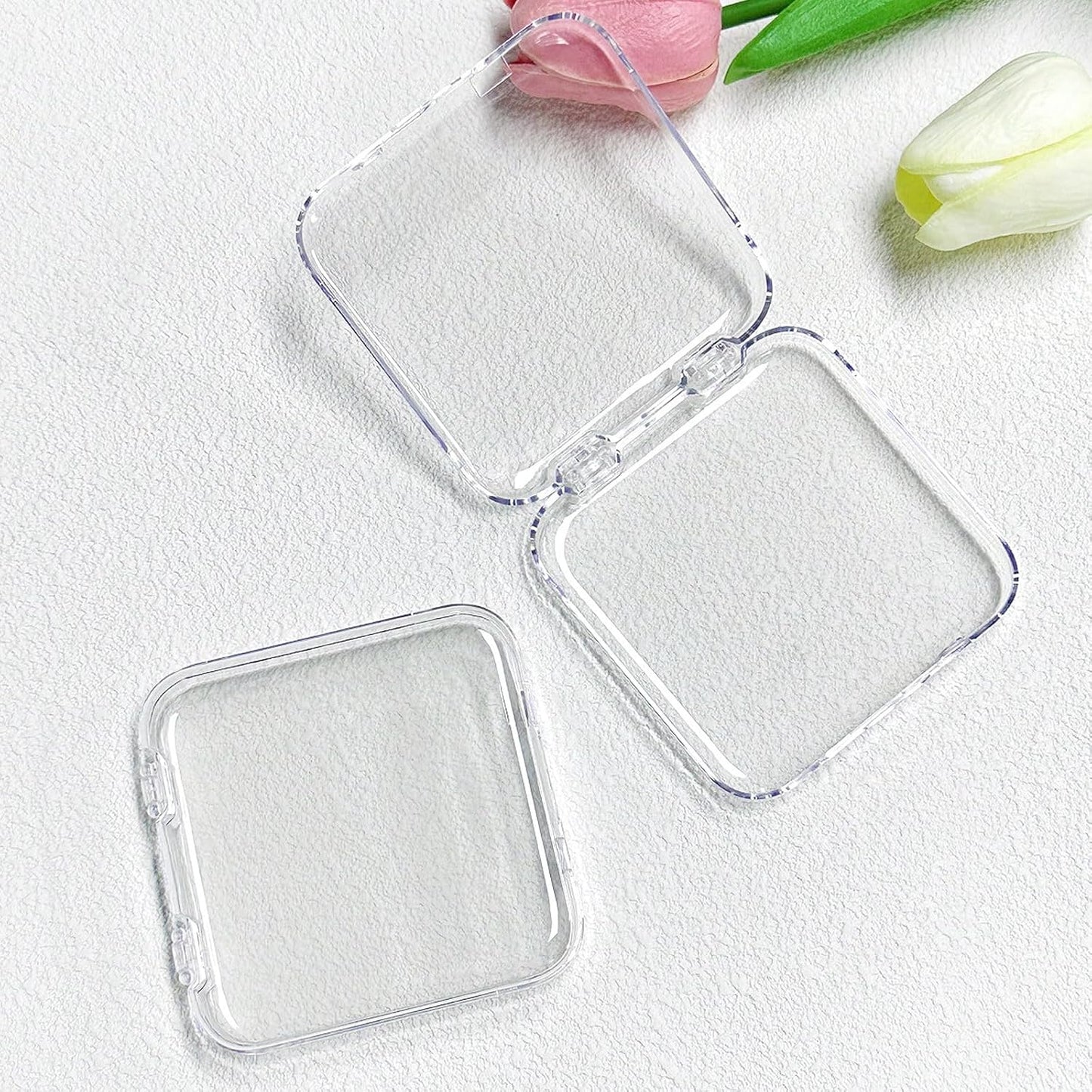 12pcs Press on Nail Storage Box with 60 Pcs Adhesive Double Sided Tape Acrylic Nail Display Box Artificial False Nail Box Organizer Fake Nail Case Transparent Nail Packaging Boxes for Nail Salon-FemmiqueWomen