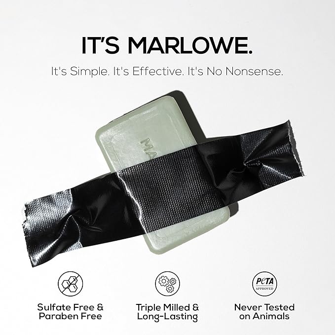 MARLOWE. No. 108 Lightly Exfoliating Soap Bar, 7oz (3 Bars) Polishing, Moisturizing & Cleansing Bar Soap for Men, Made with Natural Ingredients-FemmiqueWomen