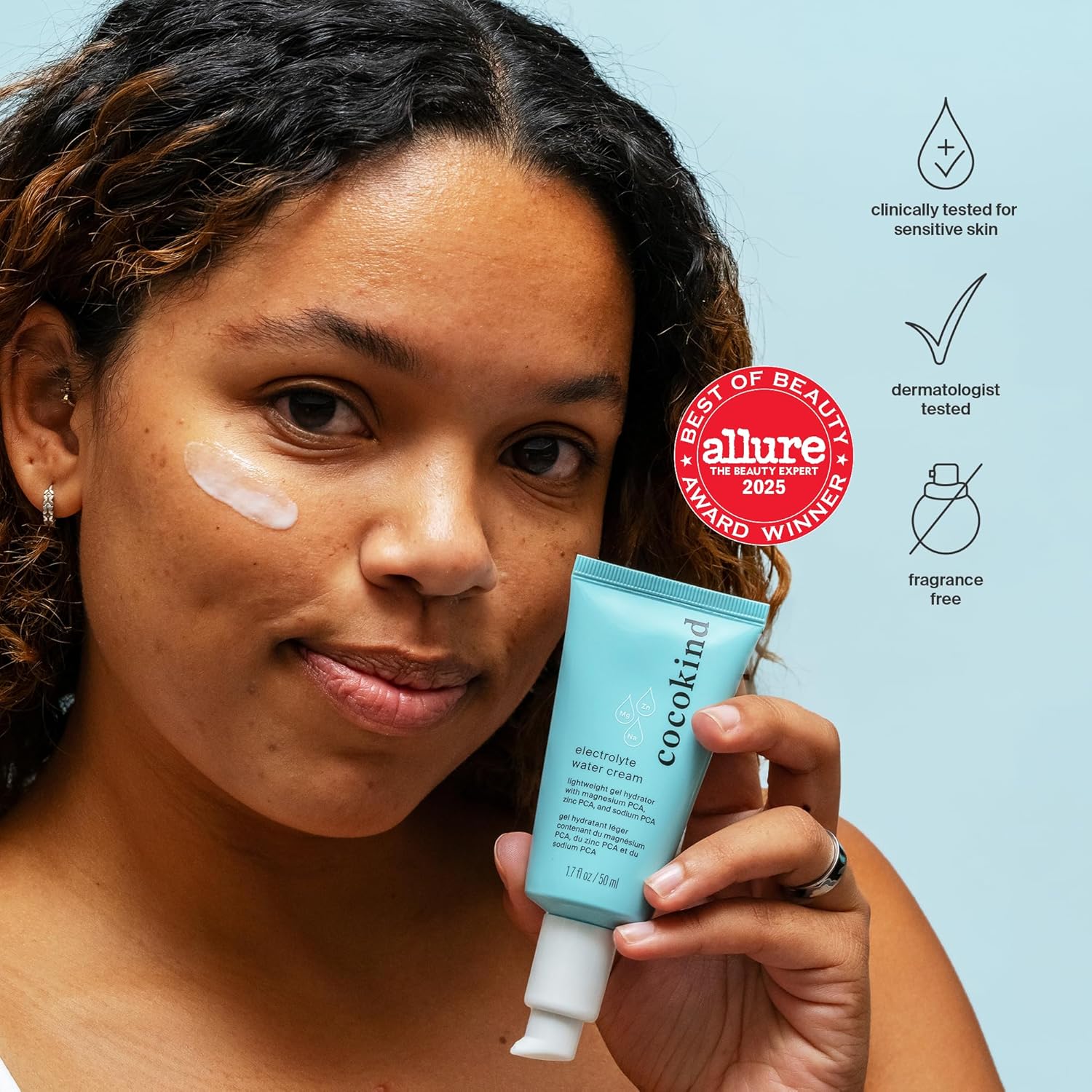 Cocokind Electrolyte Water Cream | Lightweight Water Gel Moisturizer | Balanced Hydrating Day Cream for All Skin Types | 1.7 Fl Oz-FemmiqueWomen