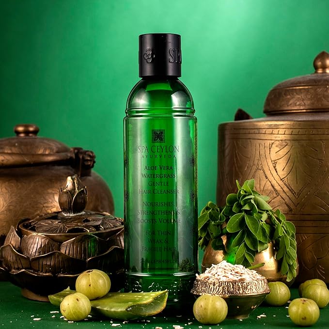 SPA CEYLON Aloe Vera Watergrass Gentle Hair Cleanser | Treat and Strengthen Hair | Sulfate-Free Hair Care | Ideal for Thin Weak or Fragile Hair-FemmiqueWomen