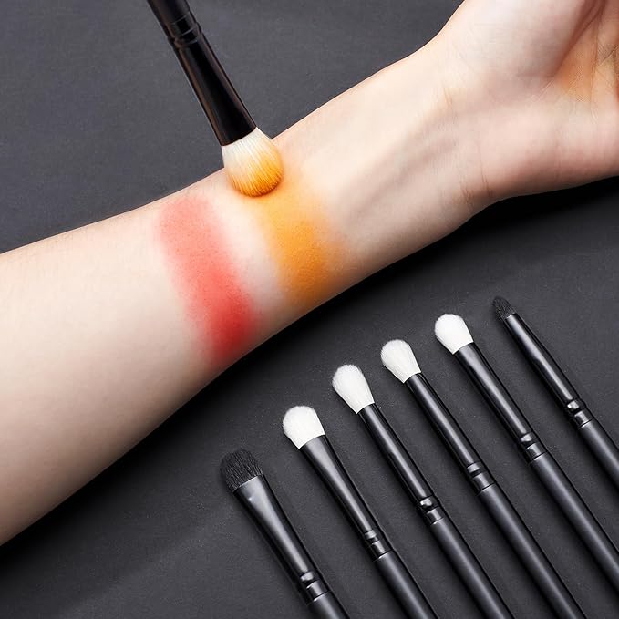Jessup Eyeshadow Brush Set 12pcs Black Eye Makeup Brushes Set Professional with Natural Synthetic Hair for Eyebrow Eyelash Eyeliner Spoolie Blending, T322-FemmiqueWomen