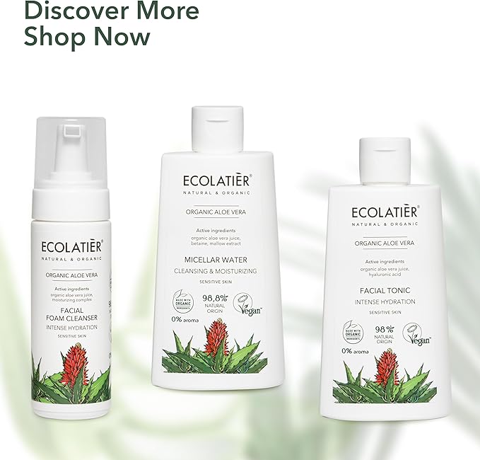 Organic Aloe Vera Facial Toner - 98% Natural Ingredients - Intense Hydration, Hyaluronic Acid, 98% Natural, Vegan - Deep Moisture, Refreshes, and Revitalizes The Skin - 8.5 Fl Oz / 250ml-FemmiqueWomen