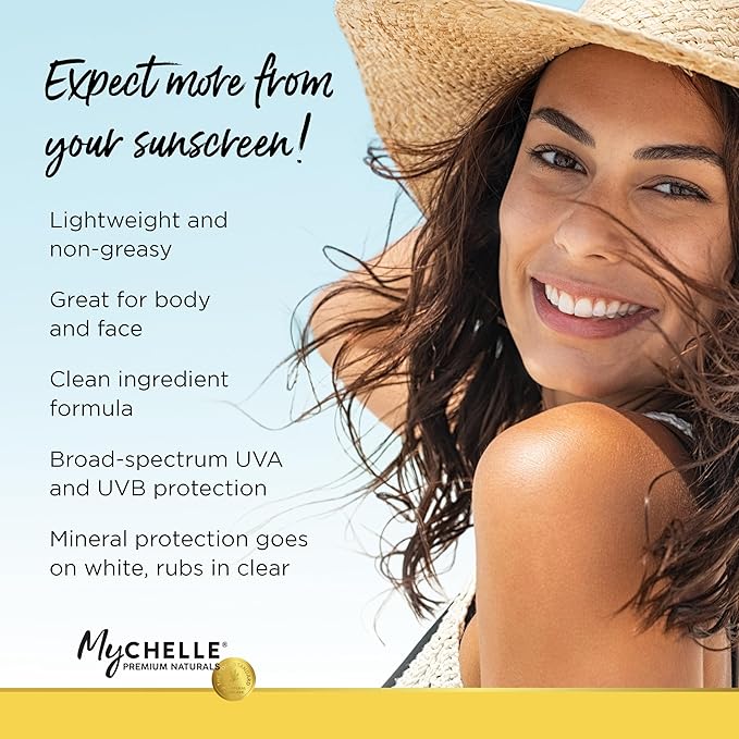 MyCHELLE Dermaceuticals Solar Defense SPF 30 (2.3 Fl Oz) - Moisturizing Reef Safe Sunscreen with Red Algae Extract and Kukui Oil - Travel Size Zinc Sunscreen for Face and Body-FemmiqueWomen