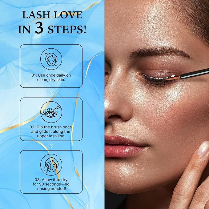 VieBeauti Lash Serum for Eyelash Growth: 5mL Eyelash Growth Serum with Advanced Formula to Boost Longer Fuller and Thicker Looking Lashes - Vegan & Cruelty-Free for Sensitive Eyes 5-Month Supply