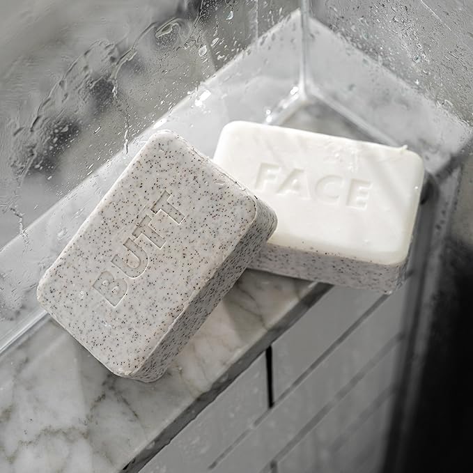 MARLOWE. No. 069 Butt Face Mens Soap, 7 Oz, Double Sided Moisturizing & Body Exfoliator Bar Soap with Pumice & Apricot Seed Powder, Crisp Sea Air, Fresh Sage + Cedarwood Scent-FemmiqueWomen