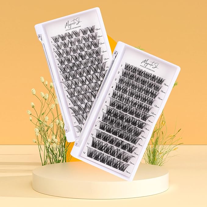Cluster Lashes 72 Individual Lashes Clusters Eyelash Extensions False Eyelashes DIY Lash Extension Kit Reusable False Eyelashes Natural Look Mix 10-16mm C D Curl-DM01-FemmiqueWomen