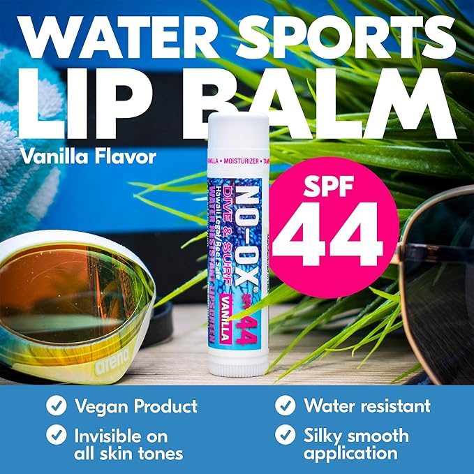 Moisturizing SPF 44 Lip Balm - Spf Lip Balm with Vitamin E | Broad Spectrum | Moisturizing | Vegan | Water Resistant Vanilla Flavor | 0.15 oz | 3 Pack-FemmiqueWomen